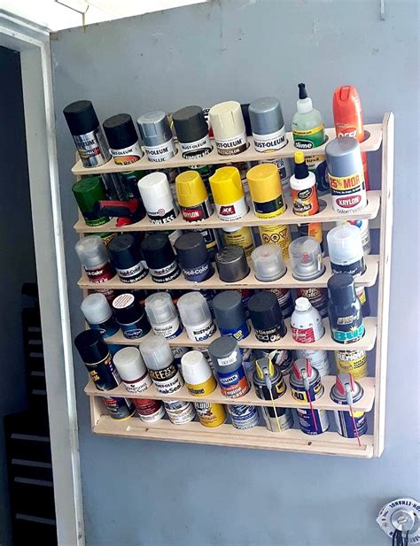 steel wall mounted storage cabinet door storage for spray cans|spray can holder rack.